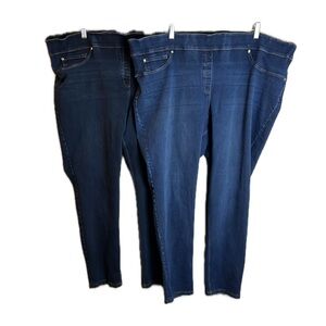Investments Sz 3X Blue Jeggings Full-Length Slim Fit Bundle‎ of 2